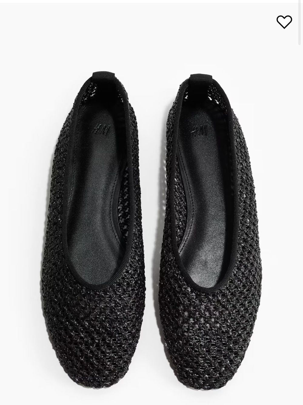 H&M Black Crochet Knit Ballet Flats